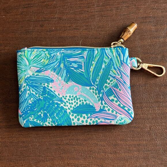 Lilly Pulitzer Zip Wallet -Change Purse Holiday In The Sun Botanical Green NWOT - Picture 4 of 4